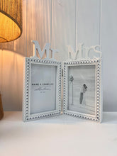 White & Grey 'Mr & Mrs' Folding Photo Frame 28cm